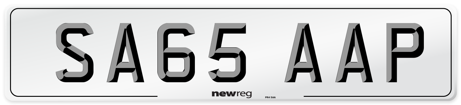 SA65 AAP Number Plate from New Reg